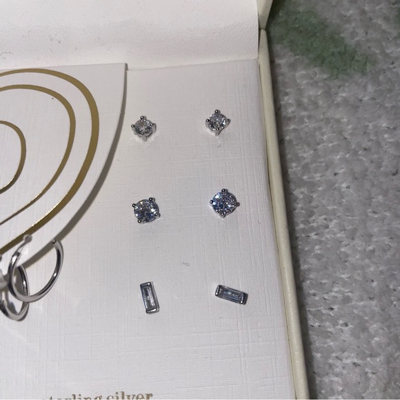 Isabella M. Sterling silver hoop and stud earring set - Picture 7 of 7